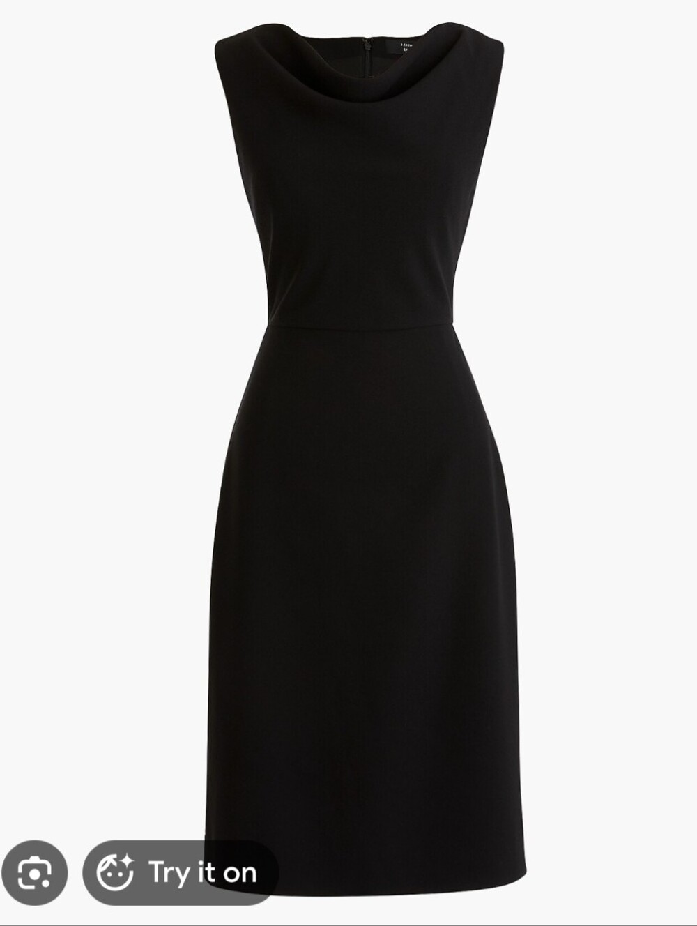 JCrew Lined Black Cowl Neck Dress